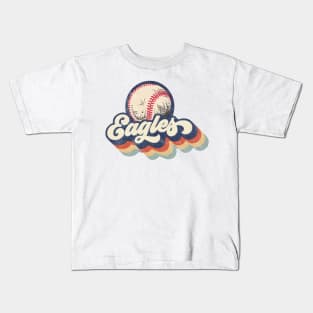 Retro Baseball Eagles Kids T-Shirt